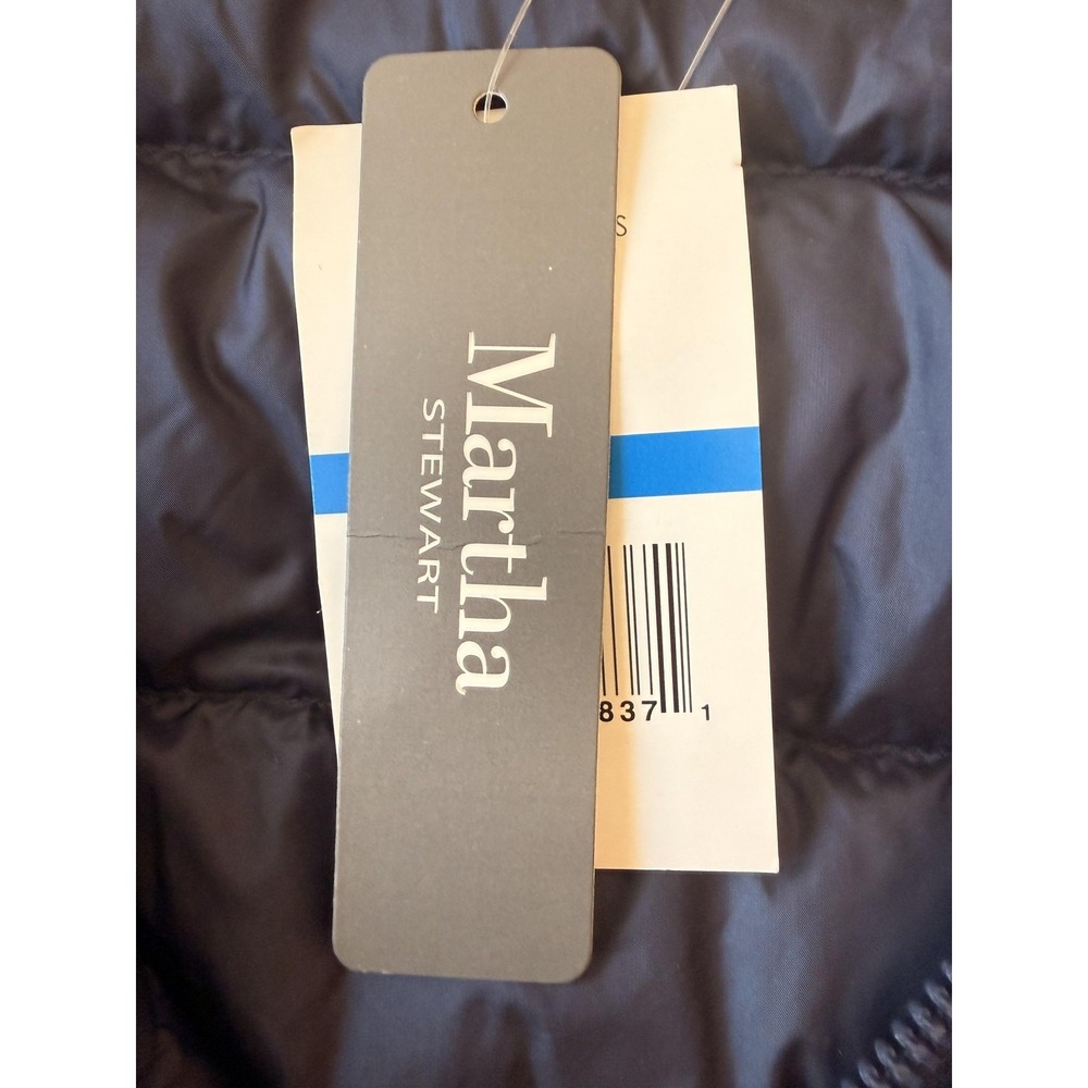 Martha Stewart Jacket Womens XL Navy Down Puffer Short Sleeve Full Zip Quilted - Picture 7 of 15